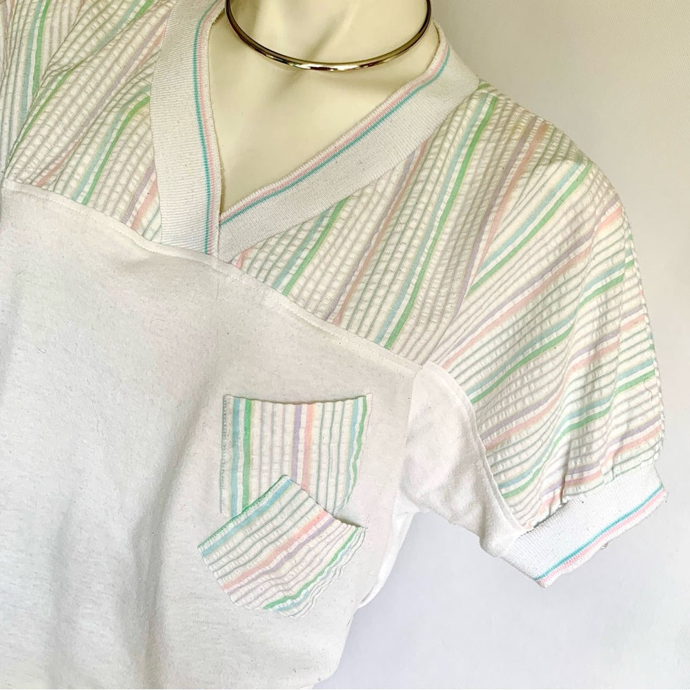 v i n t a g e :: Pastel Seersucker Cape Cod Slouchy Granny Top - Picture 10 of 12